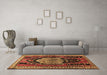 Machine Washable Persian Brown Traditional Rug in a Living Room,, wshtr1405brn