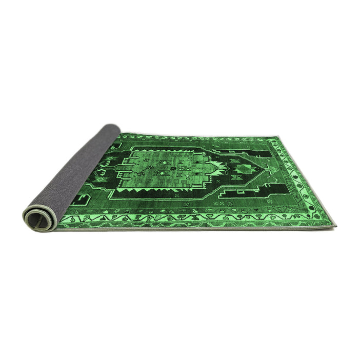 Sideview of Persian Emerald Green Traditional Rug, tr1405emgrn