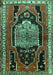 Machine Washable Persian Turquoise Traditional Area Rugs, wshtr1405turq