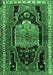 Machine Washable Persian Emerald Green Traditional Area Rugs, wshtr1405emgrn