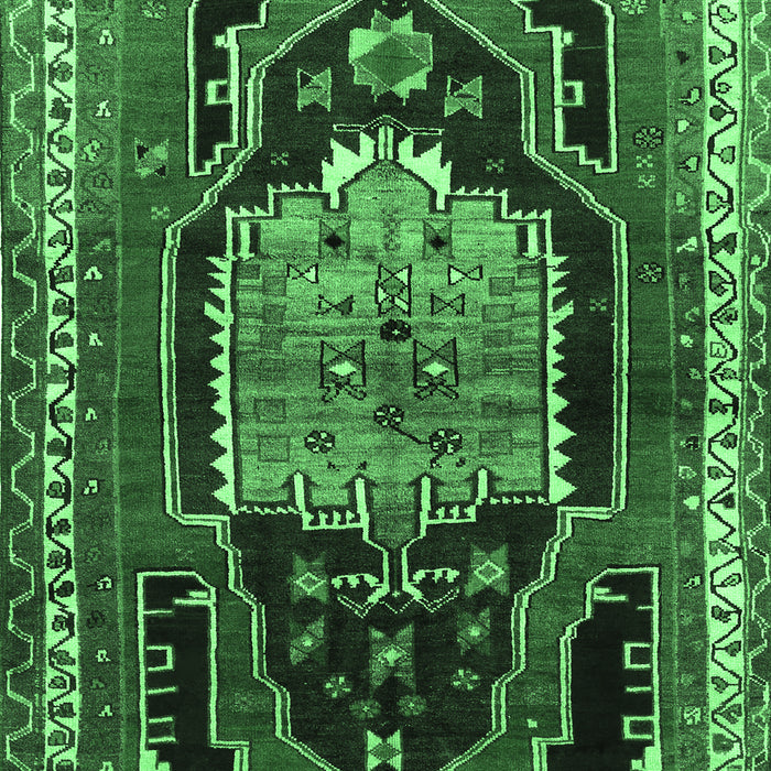 Machine Washable Persian Emerald Green Traditional Area Rugs, wshtr1405emgrn