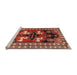 Sideview of Machine Washable Traditional Orange Salmon Pink Rug, wshtr1406