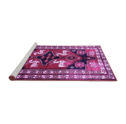 Sideview of Machine Washable Persian Purple Traditional Area Rugs, wshtr1406pur