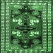 Square Machine Washable Persian Emerald Green Traditional Area Rugs, wshtr1406emgrn