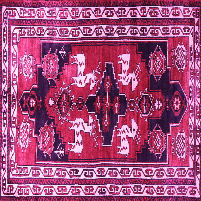 Square Machine Washable Persian Pink Traditional Rug, wshtr1406pnk