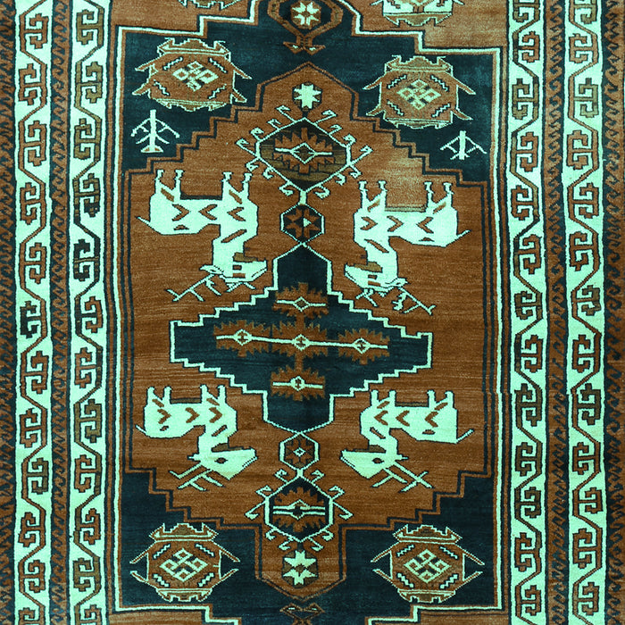 Machine Washable Persian Turquoise Traditional Area Rugs, wshtr1406turq