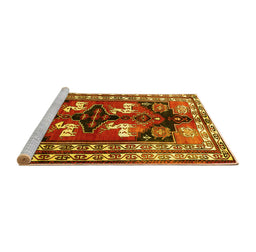 Sideview of Machine Washable Persian Yellow Traditional Rug, wshtr1406yw