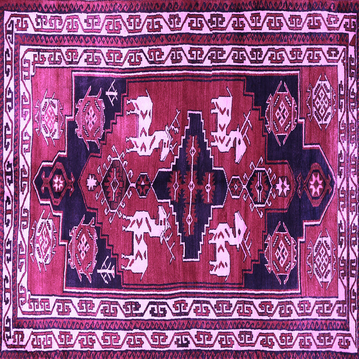 Square Machine Washable Persian Purple Traditional Area Rugs, wshtr1406pur