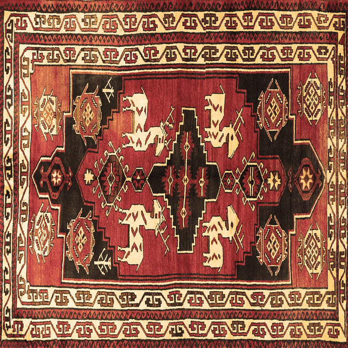Square Machine Washable Persian Brown Traditional Rug, wshtr1406brn