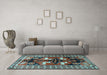 Machine Washable Persian Light Blue Traditional Rug in a Living Room, wshtr1406lblu