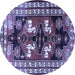 Round Persian Blue Traditional Rug, tr1406blu