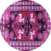 Round Persian Purple Traditional Rug, tr1406pur