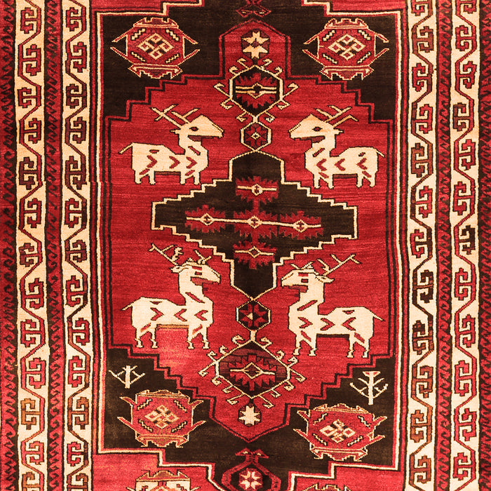 Serging Thickness of Machine Washable Persian Orange Traditional Area Rugs, wshtr1406org