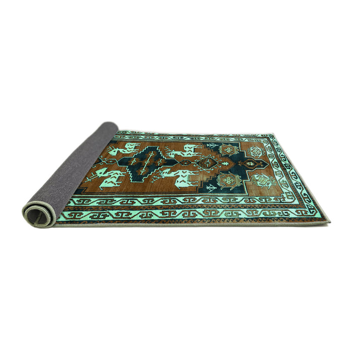 Sideview of Persian Turquoise Traditional Rug, tr1406turq