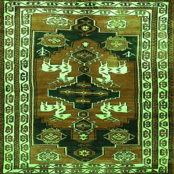 Serging Thickness of Persian Green Traditional Rug, tr1406grn