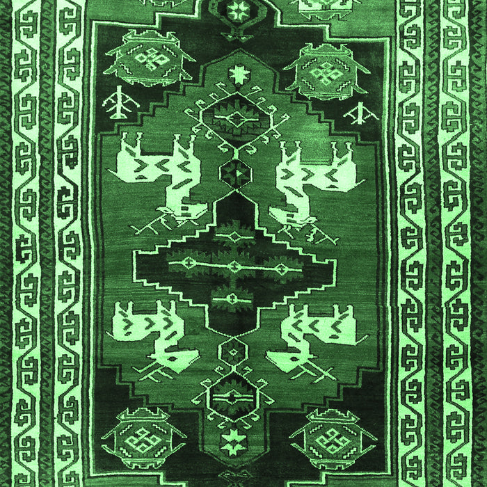 Machine Washable Persian Emerald Green Traditional Area Rugs, wshtr1406emgrn