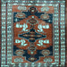 Square Persian Light Blue Traditional Rug, tr1406lblu