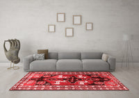 Machine Washable Persian Red Traditional Rug, wshtr1406red