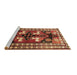 Sideview of Machine Washable Persian Brown Traditional Rug, wshtr1406brn