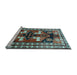 Sideview of Machine Washable Persian Light Blue Traditional Rug, wshtr1406lblu