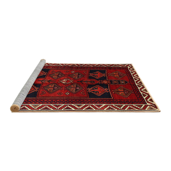 Sideview of Machine Washable Traditional Sepia Brown Rug, wshtr1407