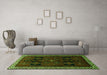 Machine Washable Persian Green Traditional Area Rugs in a Living Room,, wshtr1407grn