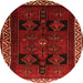 Square Persian Orange Traditional Rug, tr1407org