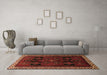 Machine Washable Persian Brown Traditional Rug in a Living Room,, wshtr1407brn