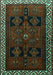 Machine Washable Persian Turquoise Traditional Area Rugs, wshtr1407turq