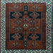 Square Persian Light Blue Traditional Rug, tr1407lblu