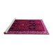 Sideview of Machine Washable Persian Pink Traditional Rug, wshtr1407pnk