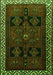 Serging Thickness of Machine Washable Persian Green Traditional Area Rugs, wshtr1407grn