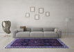 Machine Washable Persian Blue Traditional Rug in a Living Room, wshtr1407blu