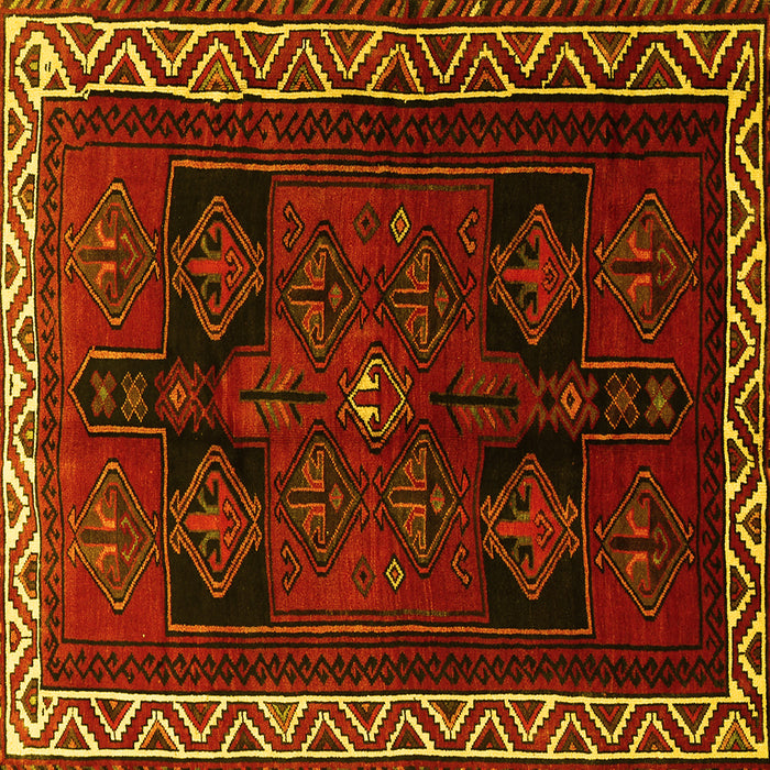 Square Persian Yellow Traditional Rug, tr1407yw