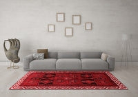 Machine Washable Persian Red Traditional Rug, wshtr1407red