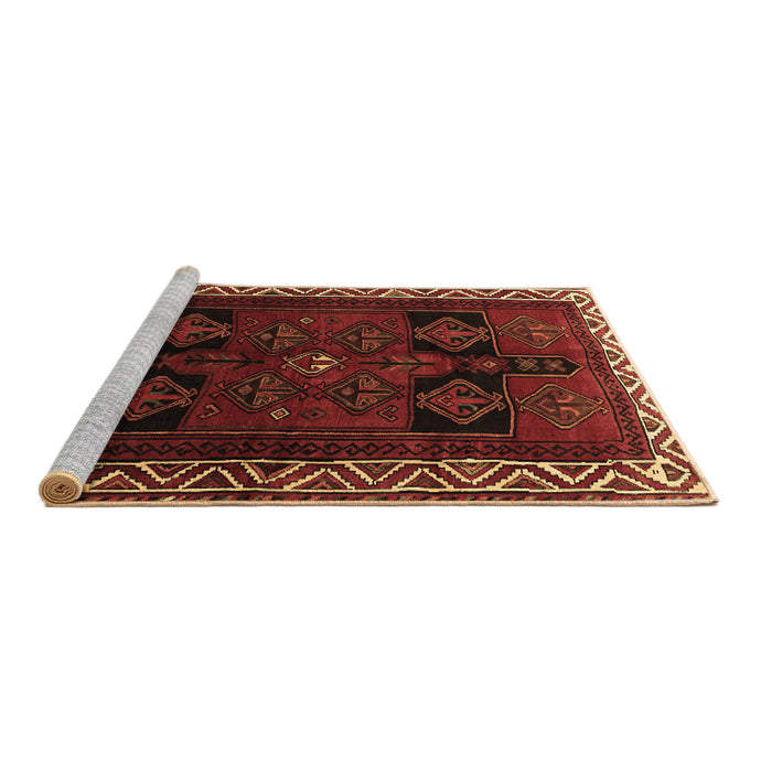 Sideview of Machine Washable Persian Brown Traditional Rug, wshtr1407brn