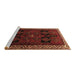 Sideview of Machine Washable Persian Brown Traditional Rug, wshtr1407brn