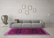 Machine Washable Persian Purple Traditional Area Rugs in a Living Room, wshtr1407pur