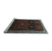 Sideview of Machine Washable Persian Light Blue Traditional Rug, wshtr1407lblu