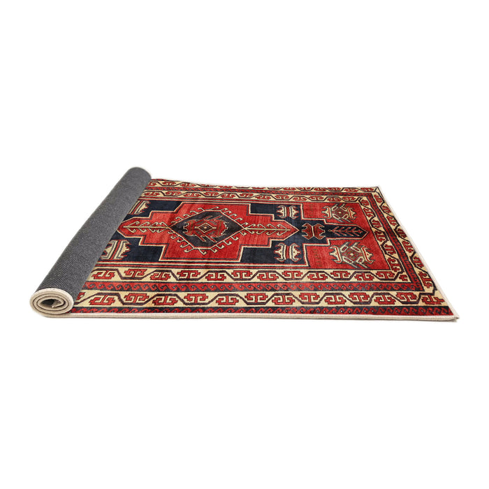 Sideview of Traditional Orange Salmon Pink Persian Rug, tr1408