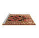 Sideview of Machine Washable Persian Brown Traditional Rug, wshtr1408brn