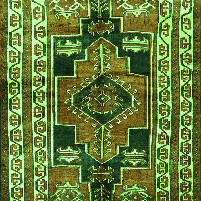 Serging Thickness of Machine Washable Persian Green Traditional Area Rugs, wshtr1408grn