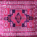 Square Machine Washable Persian Pink Traditional Rug, wshtr1408pnk