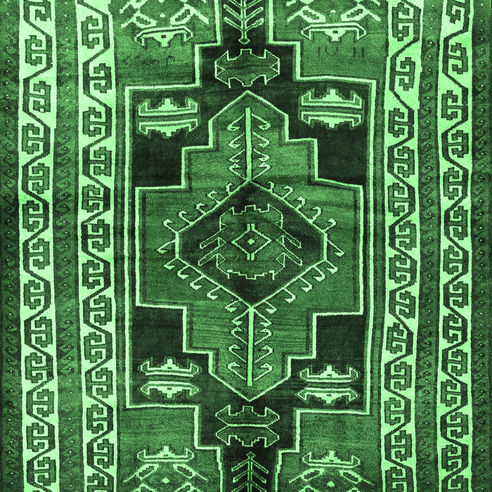 Machine Washable Persian Emerald Green Traditional Area Rugs, wshtr1408emgrn