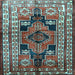 Square Machine Washable Persian Light Blue Traditional Rug, wshtr1408lblu