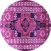 Round Persian Purple Traditional Rug, tr1408pur