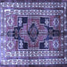 Square Persian Blue Traditional Rug, tr1408blu