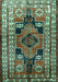 Machine Washable Persian Turquoise Traditional Area Rugs, wshtr1408turq