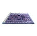 Sideview of Machine Washable Persian Blue Traditional Rug, wshtr1408blu