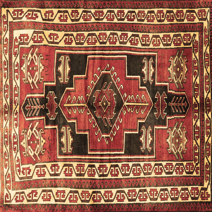 Square Machine Washable Persian Brown Traditional Rug, wshtr1408brn